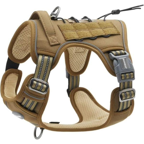 Anti Pull Dog Harness, Tactical Dog Harness Breathable Adjustable Easy Put On for Medium Large Dog, Durable Reflective Vest, Military Material Size