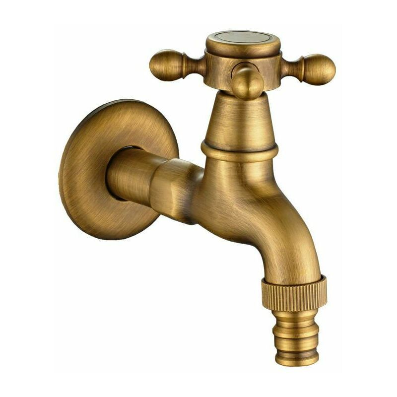 Antique Brass Faucet,Triumph Decorative Garden Outdoor Mixer Tap European Vintage Washing Machine Unique Wall Mounted