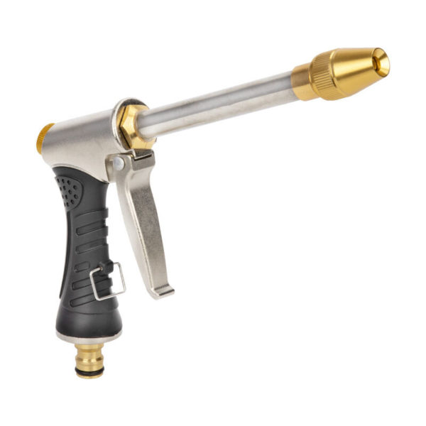 Aougo - Garden Hose Nozzle, Spray Gun with Brass Nozzle, Heavy Duty Metal Water Gun Hose, High Pressure Adjustable Garden Spray Gun