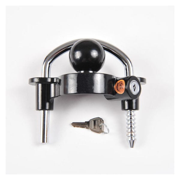 Aougo - Trailer Lock Anti-Theft Hitch Trailer Padlock Universal Caravan Trailer Lock for Trailer Caravan Boat Hitch Ball Lock 2 Keys (Black)