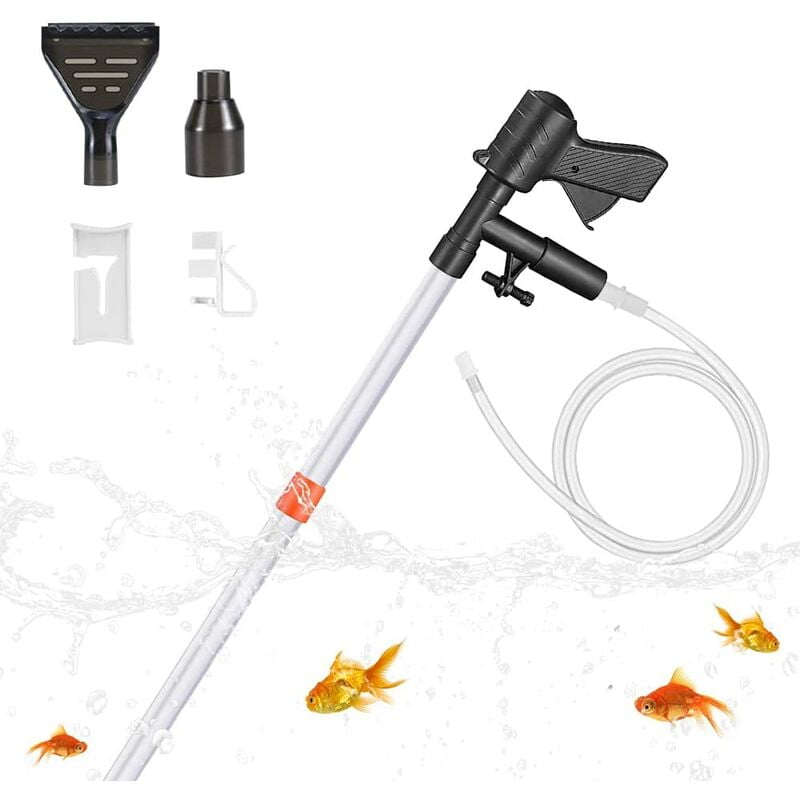 Aquarium Gravel Cleaner, 3 in 1 Aquarium Water Changer, with Air Pressure Button and Water Flow Controller for Changing Water, Washing Sand, Aquarium