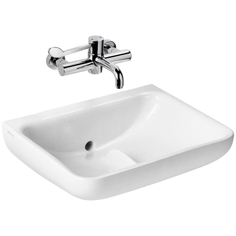 Armitageshanks Armitage Shanks Contour 21 Plus Basin With Back Outlet   Armitageshanks Armitage Shanks Contour 21 Plus Basin With Back Outlet 600mm Wide 0 Tap Hole 