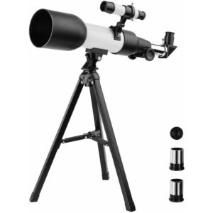 Astronomical Refracting Telescope Monocular Outdoor Travel Spotting Scope with Tripod for Kids Beginners Gift,model:Black & White
