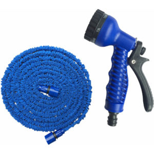 Asupermall - 3 times high pressure telescopic water pipe, car wash high pressure water gun set, lawn garden water pipe, blue, 50 feet - Blue, 50FT