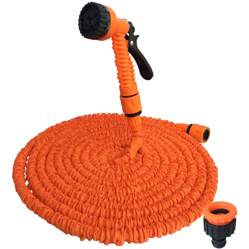 Asupermall - 50FT/15M 3 Times Expandable Garden Hose Leak-proof Expandable Hose High Pressure Telescopic Watering Pipe Magic Flexible Water Hose with