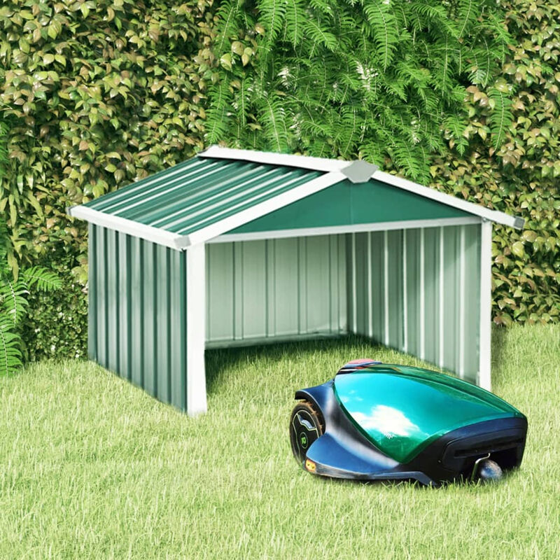 Asupermall – Garden Robot Lawnmower Shed 92x97x63 cm Galvanised Steel Green