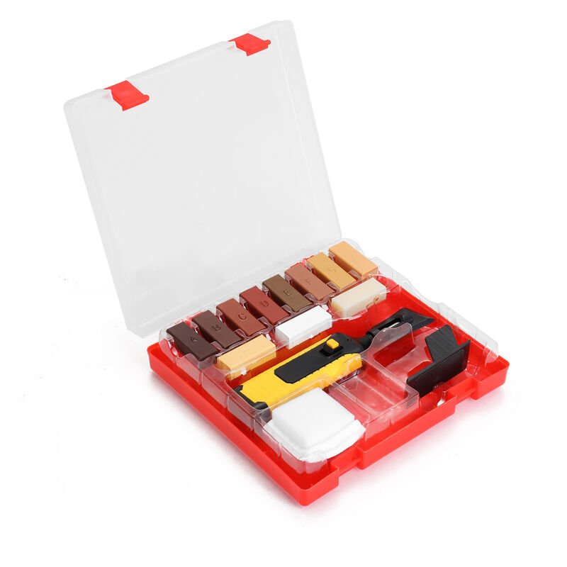 Asupermall - Laminate Repairing Kit Wax System Floor Worktop Sturdy Casing Chips Scratches Mending Tool Set