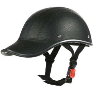 Asupermall - Motorcycle Helmet Half Face Baseball Cap Style with Sun Visor,model:Black - model:Black