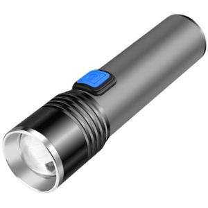 Asupermall - Strong Light Flashlight Telescopic Zoom Mini Pocket led Flashlight Aluminum Alloy Electric Torch usb Rechargeable 3 Lighting Modes for