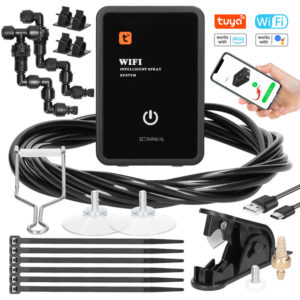 Asupermall - Tuya WiFi Intelligent Sprinkler Controller Spray System app Control Irrigation Timer Automatic Watering Device Compatible with Alexa