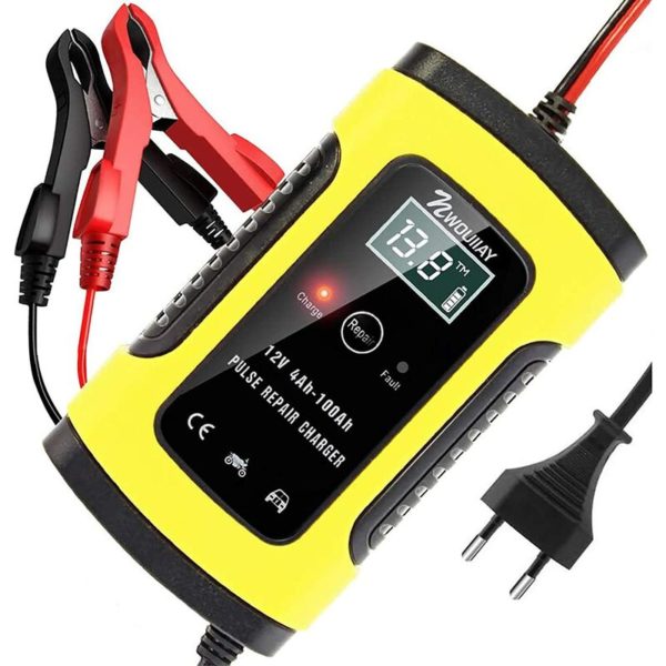 Auto Battery Charger 6A / 12V LCD Screen Intelligent Battery Charger with Multiple Protections Repair Type for Car Motorcycle or Boats