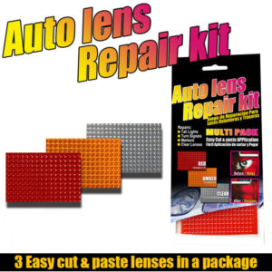 Auto Lens Repair Kit Multi-Pack Car Lights Crack Repair Film Headlight Taillight Repair Tools 3PCS Comes with Red Amber Clear Colors
