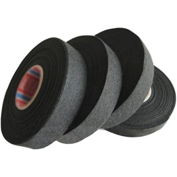 Automotive Cloth Tape 4 Rolls Wiring Harness Tape Black Insulating Tape Suitable for automobiles repairing and splicing wires and cable harnesses