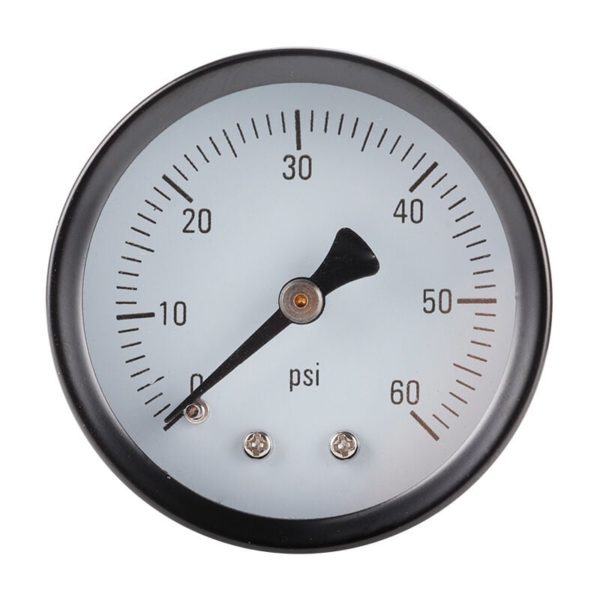 Axial Pressure Gauge, 0-60 psi, Rust-Proof Iron Housing, 1/4 npt Bottom Mount, Air Pressure Gauge Water Pressure Gauge Hydraulic Pressure Gauge Oil