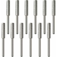 BR-Life 12pcs Diamond Chainsaw Sharpener Burr 4.8mm Grinding Tool File Sharpening Polishing for Chainsaw Grinder, Silver
