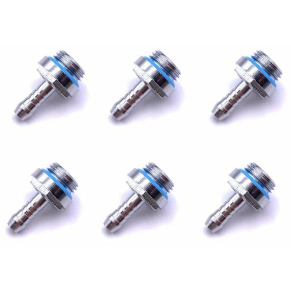 BR-Life Hose Fittings, 6 pcs Hose Connector G1/4 Thread Two-Button pc Water Cooling for Tube(6mm)