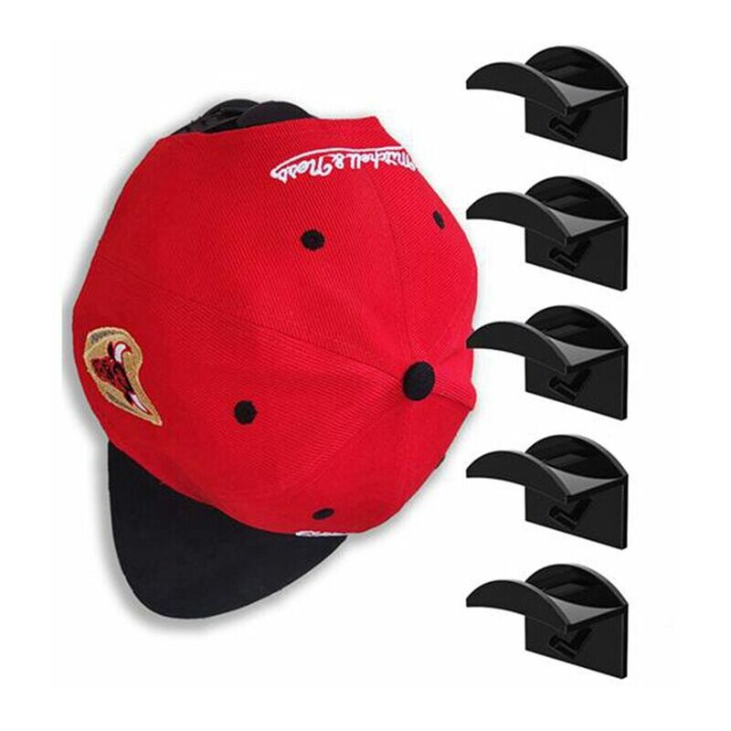 BR-Vie Cap Holder,10 PCS Baseball Cap Holders Punch-Free Adhesive Baseball Helmet for Baseball Caps, Scarves, Handbag, Towel Rack
