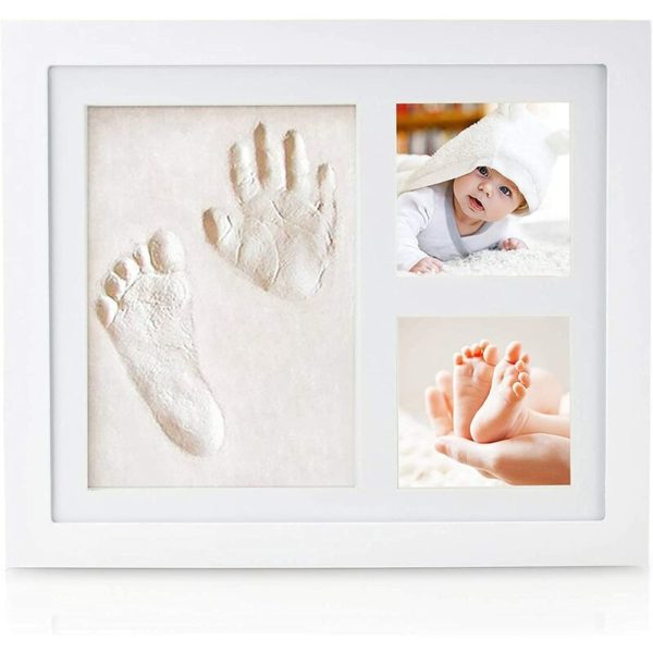 Baby Footprints Frame, Baby Handprint Kit For Birth List, Memorable Keepsakes Wall Or Table Decorations, Clay And Frames