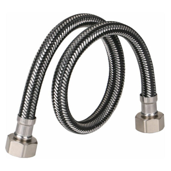 Baking Mold Sets Aluminum Wire Nylon Braided Metal High Pressure Water Inlet Hose, Explosion-proof Tube for 4 Point Hot and Cold Water Faucet (Black
