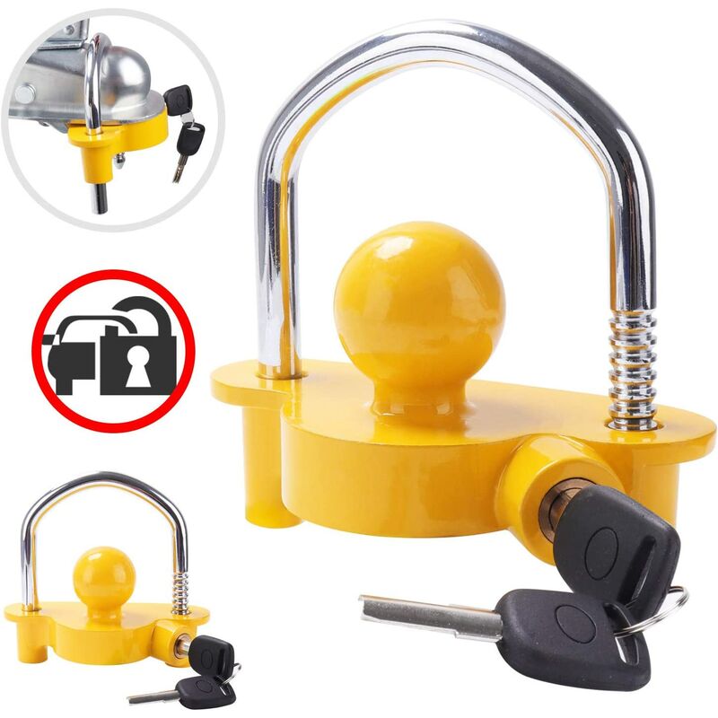 Ball Trailer Hitch Coupler Tow Lock Adjustable Easy Installation Heavy Duty Steel Base And Aluminum Alloy For Towing Caravan
