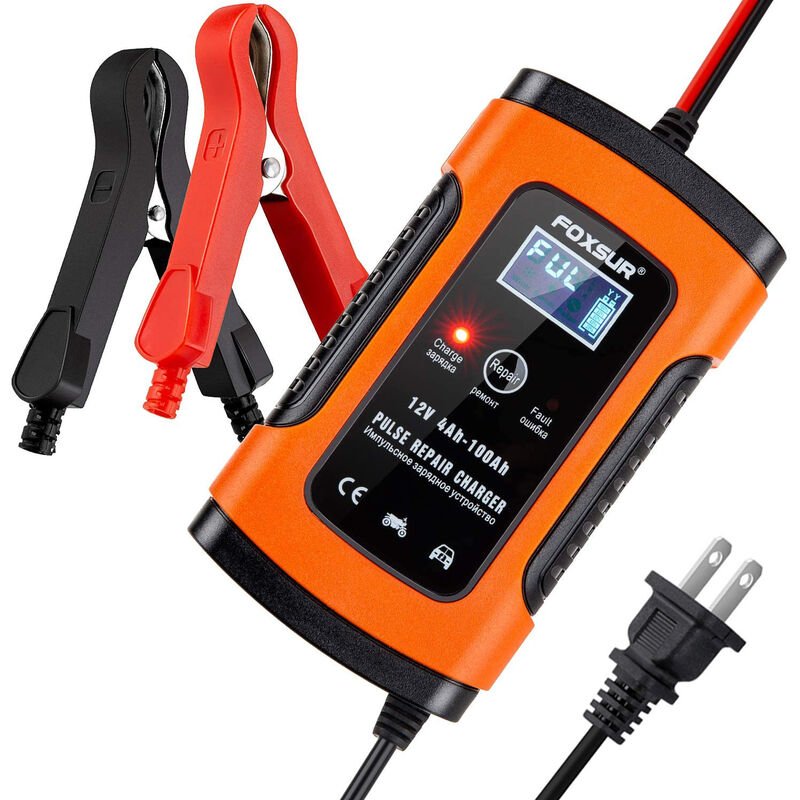 Battery charger car 5A/12V chargers car battery, motorcycle battery chargers with lcd screen battery charger for cars, motorcycles, trucks, cars,