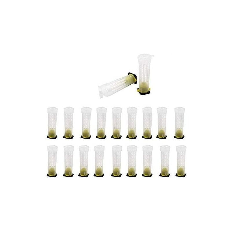 Beekeeping Breeding Cup Kit - Queen Bee Roller Cage Beekeeping Equipment Insect Tools. (20pcs)