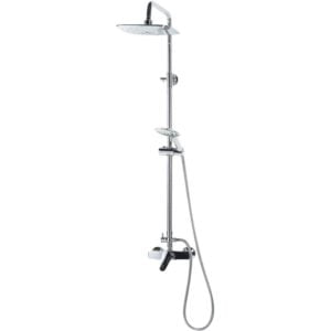 Beliani - Mixer Set Brass Rain Function Hand Shower Wall Mounted Chrome Silver Howick - Silver