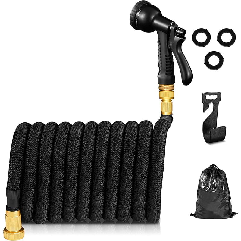 Benobby Kids – 50FT Expandable Garden Hose, 15M Expandable Garden Hose with 8 Modes Spray Gun, 1/2′ and 3/4′ Adapters, Hose Pipe for Garden, Cars,