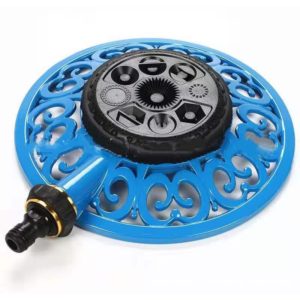 Benobby Kids - 8 Pattern Turret Sprinkler Circular Base Sprinkler with a Heavy-Duty Metal Base Lawn Sprinkler with Quick Connect Sprinkler Adapter