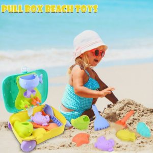 Benobby Kids - New Children&39s Summer Beach Toy Set Luggage Trolley Case Summer Sand Shovel 8pc