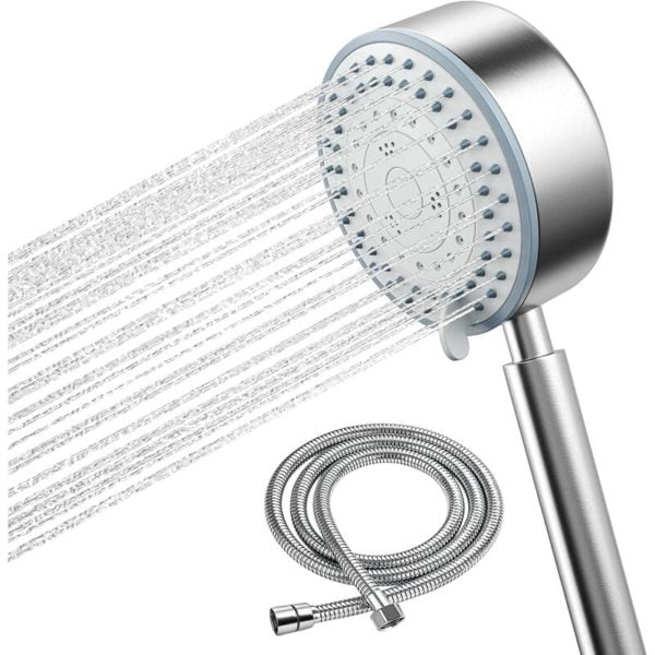 Benobby Kids - Shower Head, Water Saving Shower Head with 2M Hose High Pressure Water Saving Bath Shower Head 304 Stainless Steel Easy Installation