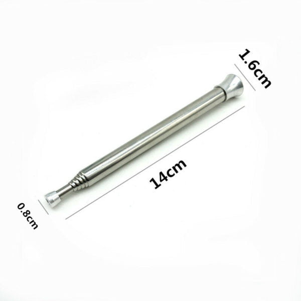 Benobby Kids - Stainless Steel Straw Bellows - Set of 2 - Foldable Telescopic Blow Tube Ergonomic Stainless Steel Mouthpiece Velvet Pouch for Fire