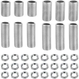Bett 36-Pack Lamp Hose Fittings with 2cm, 3cm, 4cm, 5cm Length M10 End Caps and Zinc Plated M10 Nuts