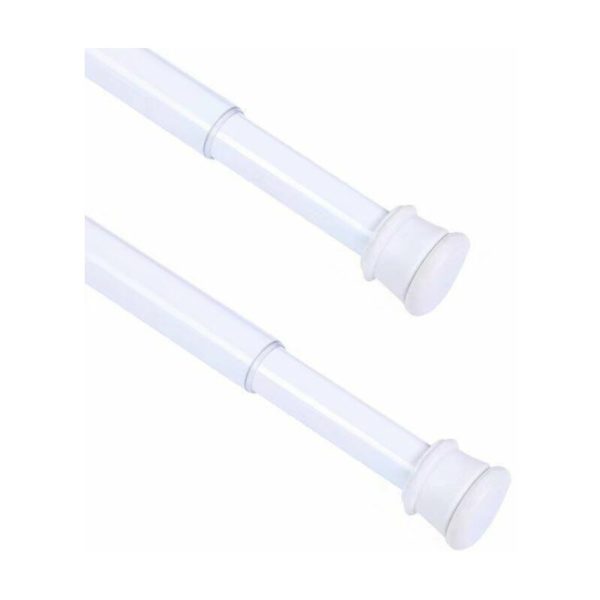 Betterlife 2 Pieces Extendable Curtain Rod, 30-50cm Telescopic Shower Curtain Rod Adjustable Extendable Spring Tension Rods for DIY Projects, Fitting