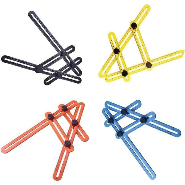 Betterlifegb - 4 pieces multi-angle rule, multi angle measuring template, multi-angled metric plastic abs measuring tool for handlers, builders,