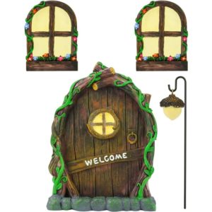 Betterlifegb - Fairy Garden Accessories Outdoor, BicycleStore Miniature Tree Garden Art Fairy Statues Sculpture Decoration, Yard Art Garden Door and