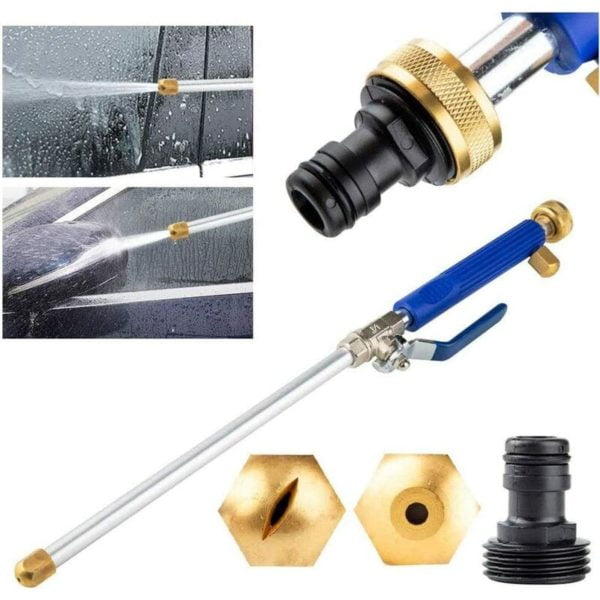 Betterlifegb - High Pressure Water Lance Water Lancer with 2 Cleaning Nozzles Spray Nozzles Watering Hose Fitting 46 Cm Garden Shower Hydro Jet Power