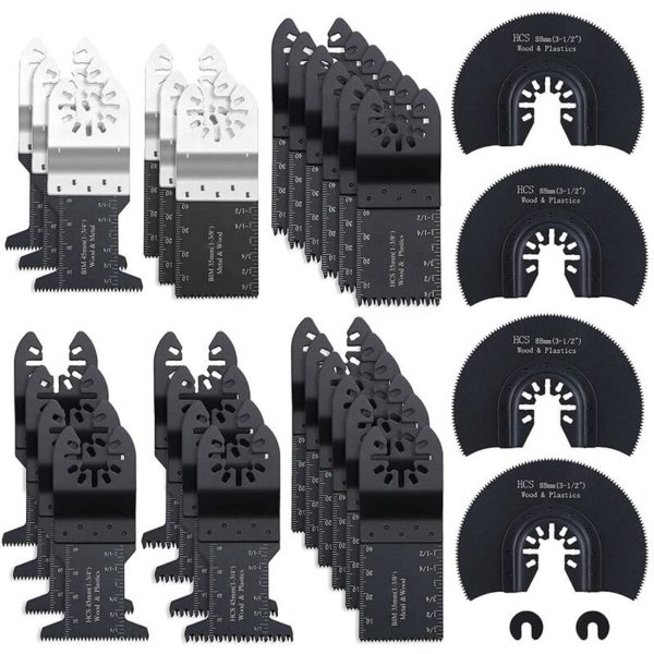 Betterlifegb - Multi-Tool Saw Blades Accessories Kit,Betterlife 32 Pcs Oscillating Multi-Tool Accessories Universal Saw Blade for Fein Multimaster,