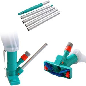 Betterlifegb - Upgrades Pool Spa Pond Mini Jet Vac Vacuum Cleaner w/Brush, Bag,5 Sections Telescopic Pole of 48 and Handle,BR-Vie