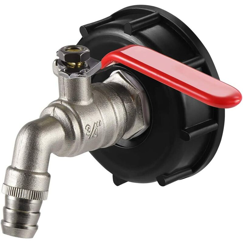 Betterlifegb - ibc Tank Tap Adapter 3/4'' Thread Connector Replacement Valve Fitting Parts Brass (Red),BR-Vie