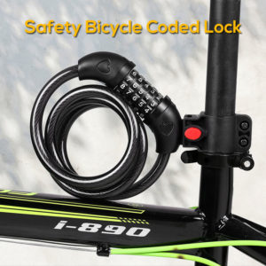 Bicycle Coded Wire Lock Anti-theft 5-Digit Coded Lock Anti-shear Safety Cable Chain Lock Waterproof Bike Tyre Shackle