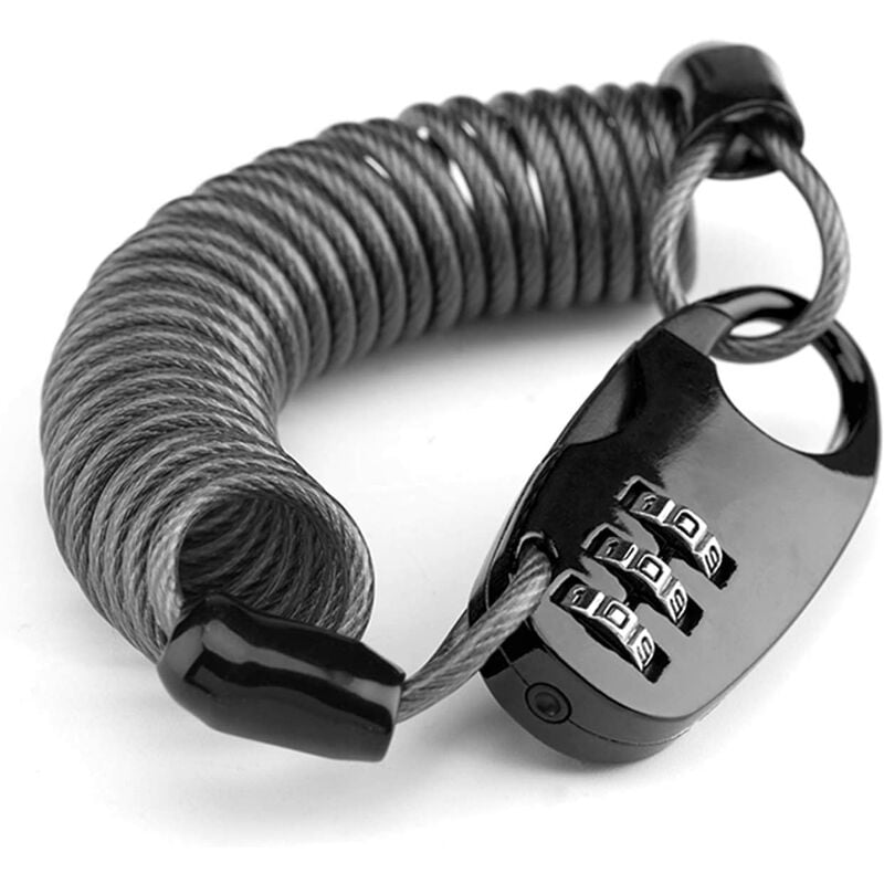 Bicycle Helmet Cable Lock Mini Motorcycle Anti-Theft Bicycle Locks Portable 3 Digit Resettable Bike Cable Lock for Travel Luggage Helmet