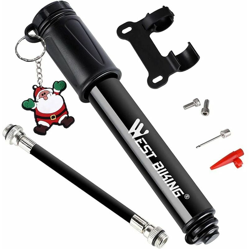 Bike Pump Bike Pump with Extended Hose for mtb Road Bike bmx Mini Bike Accessory Ball Fit Inflation Nozzle Presta/Schrader Valve with Inflation
