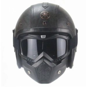 Bike helmet motorcycle helmet outdoor sports headphone personality handmade helmet Harley vintage electric motorcycle 3/4 half helmet leather,