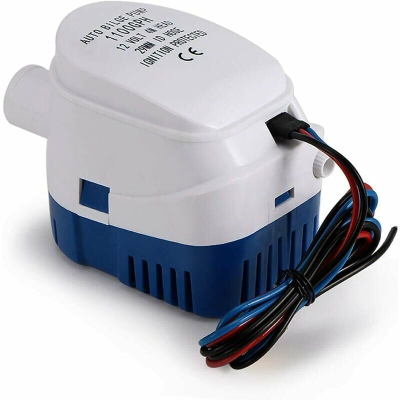 Bilge Pumps, 12V 1100 gph Automatic Bilge Pump Submersible Marine Automatic Bilge Pump Quiet Liquid Pump for Boats, Ponds, Pools