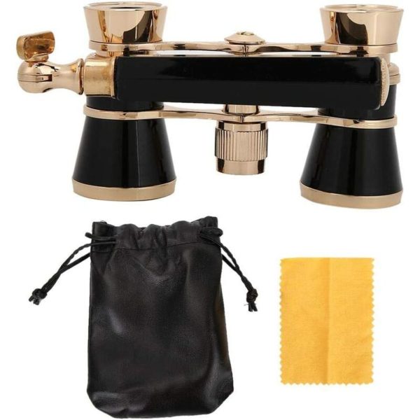 Binoculars, 3X25 Portable Opera Theater Binocular Telescope for Women Girls Kids(Black)