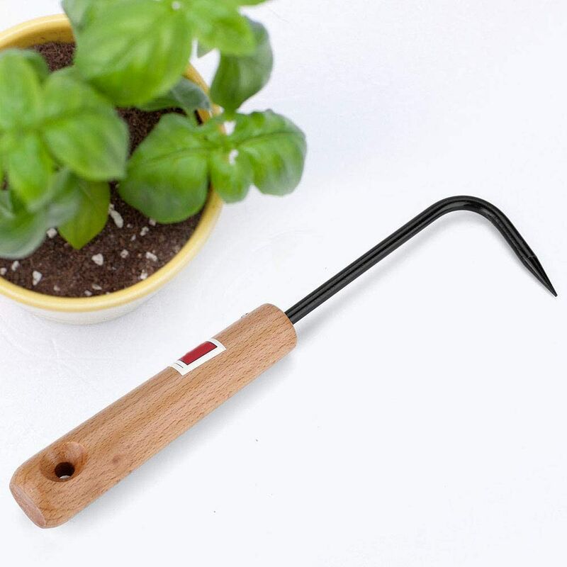 Bonsai Tool Root Pick Rake Gardening Steel Hook with Ergonomic Wooden