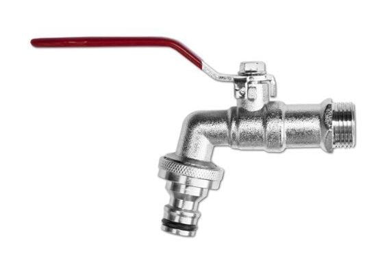 Bradas - Garden Hose Tap 3/4 bsp Ball Valve with Metal Snap Fittings fits Hozelock