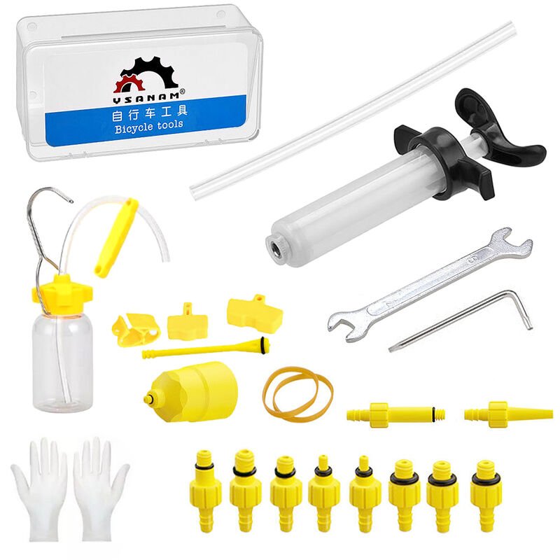 Brake Bleed Kit Bicycle Hydraulic Disc Brake Oil Bleeding Tool, Yellow - Yellow