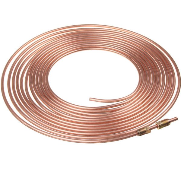 Brake Line Pipe 25ft Roll 3/16'' Metric 20pc Fitting Copper Steel Nickel Kunifer